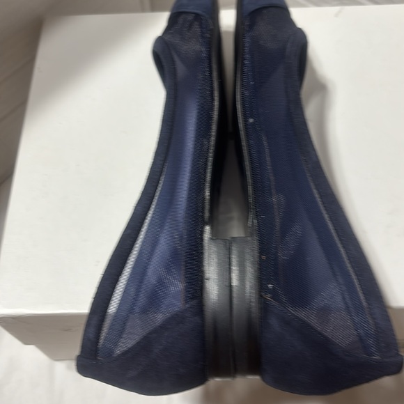 Margaux suede leather and mesh navy blue Women's Blue Flats. Handmade in Spain. - Picture 8 of 9
